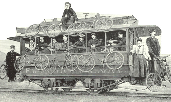 Streetcar Festooned with Bikes